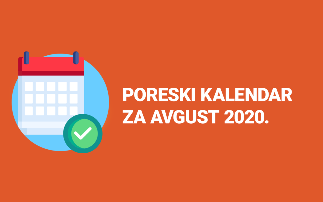 Poreski kalendar avgust 2020
