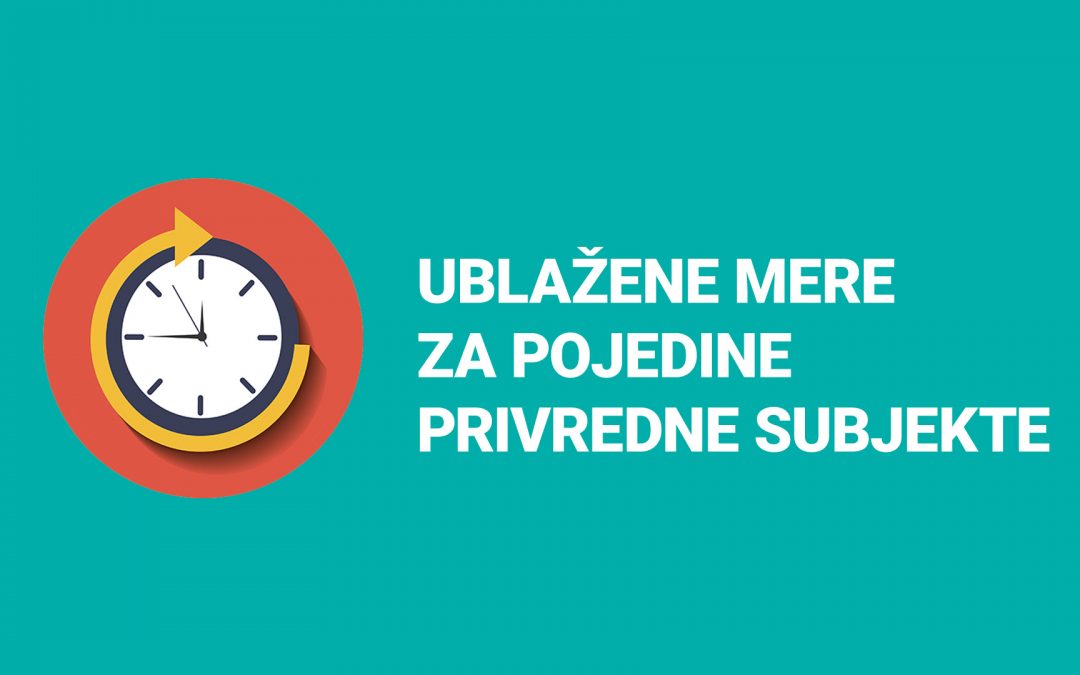 Ublažene mere za pojedine privredne delatnosti